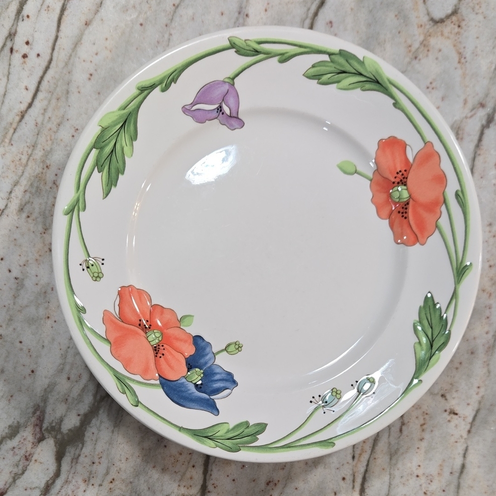 7- Villeroy And Boch Floral Ceramic Dinner Plates
